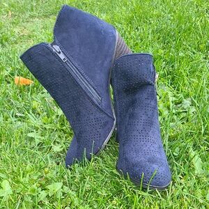 Carlos by Carlos Santana Perforated Navy Ankle Booties